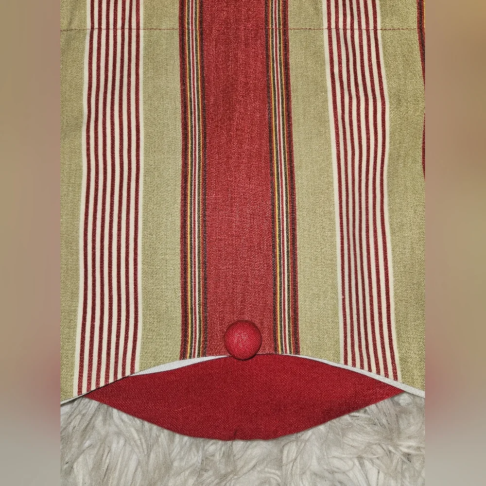 Waverly Home Classic Scalloped Valance – Red, Sage & White Stripe